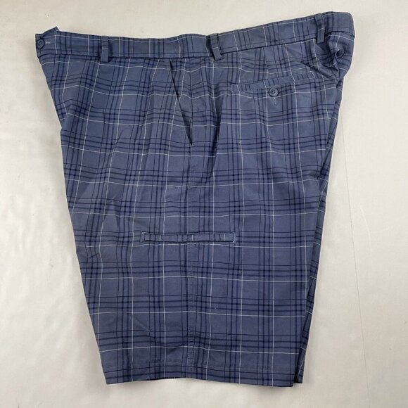 Pebble Beach Performance Golf Shorts Men’s 42 Blue Stretch Plaid Activewear - Picture 9 of 9
